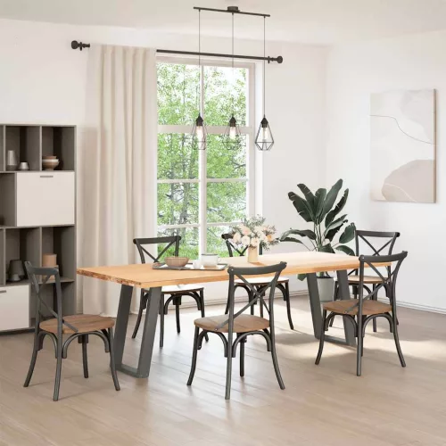  2 db antracitszürke, U alakú étkezőasztal láb 60 x (72-73) cm acél