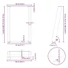  2 db antracitszürke, U alakú étkezőasztal láb 60 x (72-73) cm acél