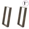  2 db U alakú étkezőasztal láb natúr acélból 60 x (72-73) cm