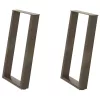  2 db U alakú étkezőasztal láb natúr acélból 60 x (72-73) cm