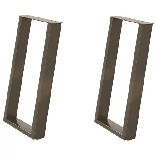  2 db U alakú étkezőasztal láb natúr acélból 60 x (72-73) cm