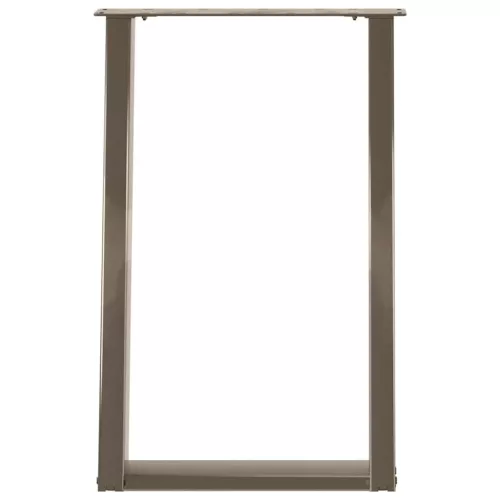  2 db U alakú étkezőasztal láb natúr acélból 60 x (72-73) cm