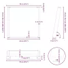  2 db U alakú étkezőasztal láb fekete, 70 x (72-73) cm acél