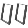  2 db antracitszürke, U alakú étkezőasztal láb 70 x (72-73) cm acél