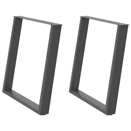  2 db antracitszürke, U alakú étkezőasztal láb 70 x (72-73) cm acél