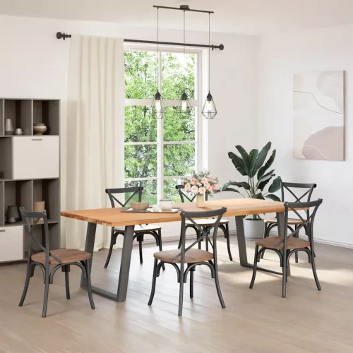  2 db antracitszürke, U alakú étkezőasztal láb 70 x (72-73) cm acél
