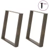  2 db U alakú étkezőasztal láb natúr acélból 70 x (72-73) cm