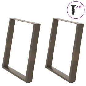    2 db U alakú étkezőasztal láb natúr acélból 70 x (72-73) cm