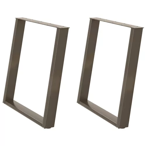  2 db U alakú étkezőasztal láb natúr acélból 70 x (72-73) cm