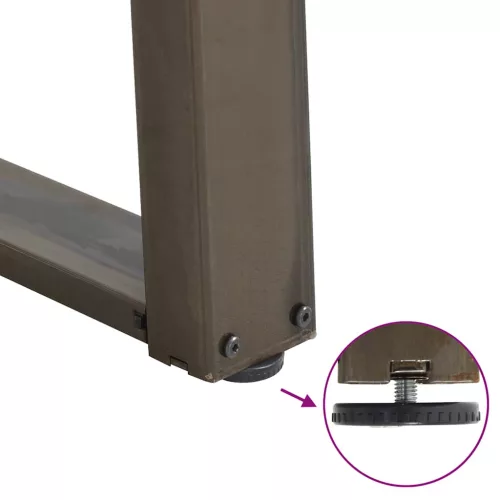  2 db U alakú étkezőasztal láb natúr acélból 70 x (72-73) cm