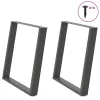  2 db antracitszürke, U alakú acél étkezőasztal láb 80 x (72-73) cm