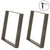  2 db U alakú étkezőasztal láb natúr acél 80x(72-73) cm