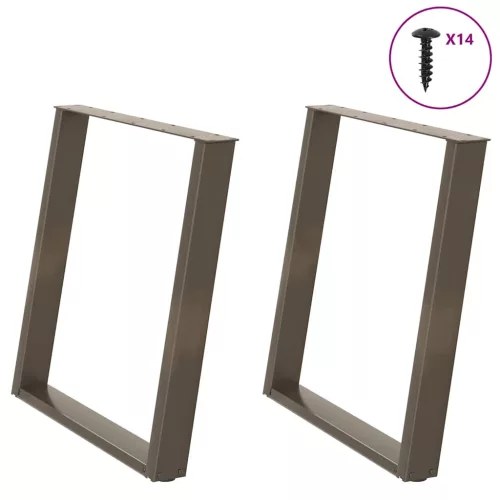  2 db U alakú étkezőasztal láb natúr acél 80x(72-73) cm