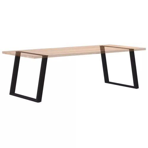  2 db U alakú étkezőasztal láb fekete, 90 x (72-73) cm acél