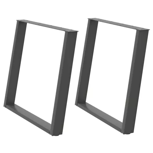  2 db antracitszürke, U alakú acél étkezőasztal láb 90 x (72-73) cm