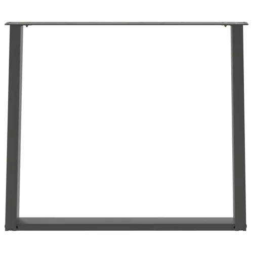  2 db antracitszürke, U alakú acél étkezőasztal láb 90 x (72-73) cm