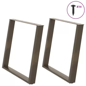    2 db U alakú étkezőasztal láb natúr acélból 90 x (72-73) cm