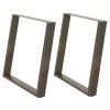  2 db U alakú étkezőasztal láb natúr acélból 90 x (72-73) cm