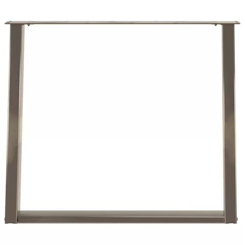  2 db U alakú étkezőasztal láb natúr acélból 90 x (72-73) cm
