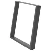  2 db antracitszürke, U alakú étkezőasztal láb 100 x (72-73) cm acél