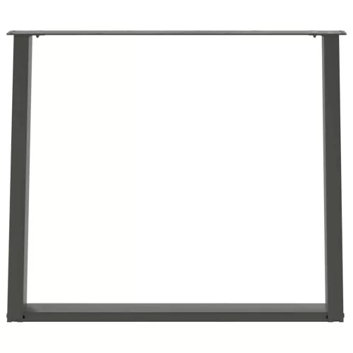  2 db antracitszürke, U alakú étkezőasztal láb 100 x (72-73) cm acél