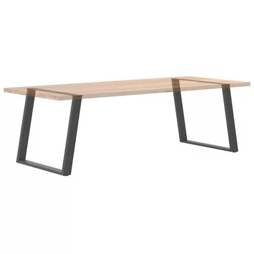  2 db antracitszürke, U alakú étkezőasztal láb 100 x (72-73) cm acél