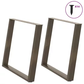    2 db U alakú étkezőasztal láb natúr acélból 100 x (72-73) cm acél