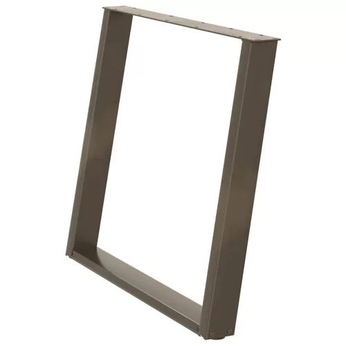  2 db U alakú étkezőasztal láb natúr acélból 100 x (72-73) cm acél
