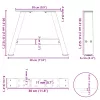  2 db A-alakú fekete dohányzóasztal láb 30 x (30-31) cm acél