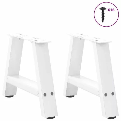  2 db A-alakú fehér dohányzóasztal láb 30 x (30-31) cm acél