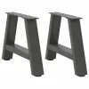  2 db antracitszürke A-alakú acél dohányzóasztal láb 30x(30-31) cm
