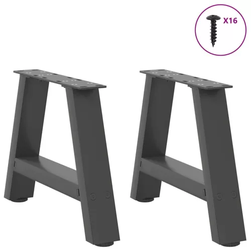  2 db antracitszürke A-alakú acél dohányzóasztal láb 30x(30-31) cm
