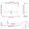  2 db antracitszürke A-alakú acél dohányzóasztal láb 30x(30-31) cm