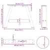  2 db A-alakú fehér dohányzóasztal láb 40 x (30-31) cm acél