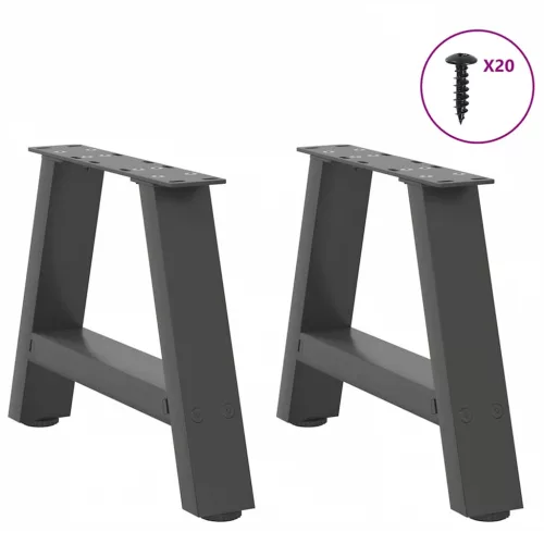  2 db antracitszürke A-alakú acél dohányzóasztal láb 40x(30-31) cm
