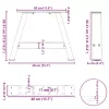  2 db A-alakú dohányzóasztal láb 40x(30-31) cm acél dohányzóasztal láb