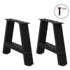  2 db fekete, A-alakú acél dohányzóasztal láb 50 x (30-31) cm