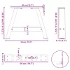  2 db fekete, A-alakú acél dohányzóasztal láb 50 x (30-31) cm