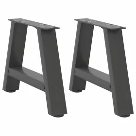    2 db antracitszürke A-alakú acél dohányzóasztal láb 50x(30-31) cm