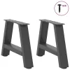  2 db antracitszürke A-alakú acél dohányzóasztal láb 50x(30-31) cm