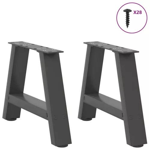  2 db antracitszürke A-alakú acél dohányzóasztal láb 50x(30-31) cm