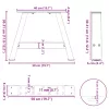  2 db A-alakú dohányzóasztal láb 50x(30-31) cm acél dohányzóasztal láb