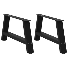    2 db fekete, A-alakú acél dohányzóasztal láb 60 x (30-31) cm