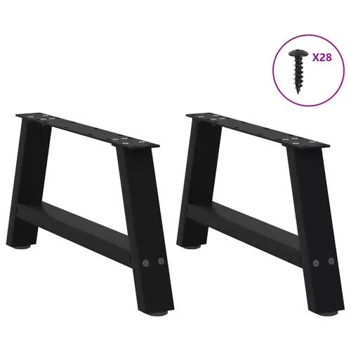  2 db fekete, A-alakú acél dohányzóasztal láb 60 x (30-31) cm