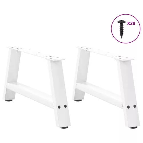  2 db A-alakú fehér dohányzóasztal láb 70 x (30-31) cm acél