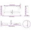  2 db antracitszürke A-alakú acél dohányzóasztal láb 70x(30-31) cm