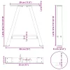  2 db fekete, A-alakú acél dohányzóasztal láb 38 x (42-43) cm