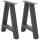  2 db antracitszürke A-alakú acél dohányzóasztal láb 38x(42-43) cm