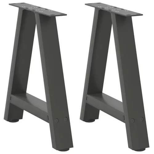  2 db antracitszürke A-alakú acél dohányzóasztal láb 38x(42-43) cm