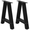  2 db fekete, A-alakú acél dohányzóasztal láb 50 x (42-43) cm